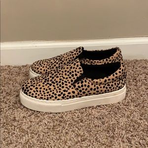 Leopard Print Platform slip ons
